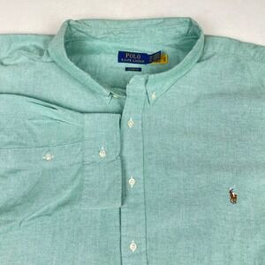 Polo Ralph Lauren Mens 5XB Mint Green Oxford Shirt Classic Fit Big & Tall Button